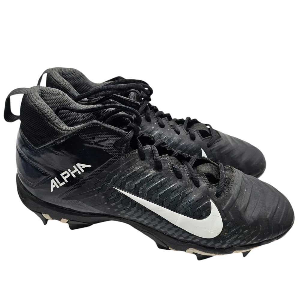 Nike Alpha Fastflex Black and White High-Top Athletic Cleats‎